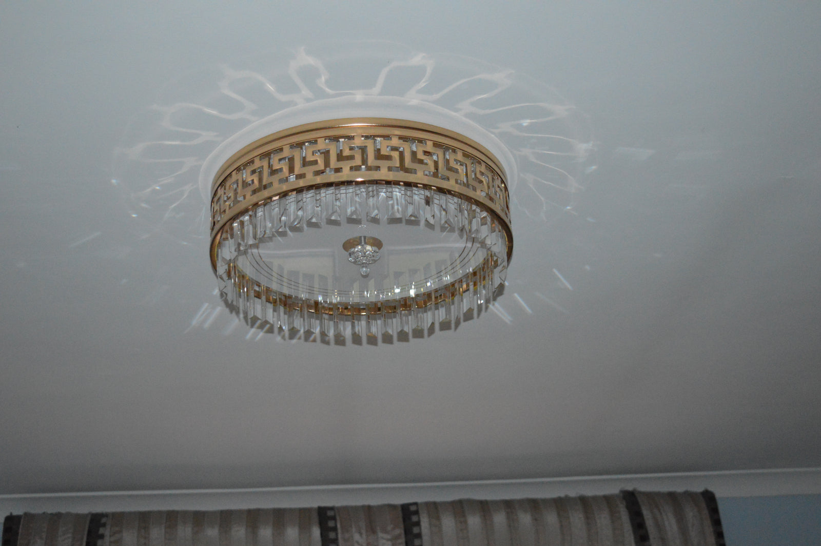 Circular Hanging crystal Pendant & flushmount Light-with Colour Changing Feature-C7248-450 & 550gd