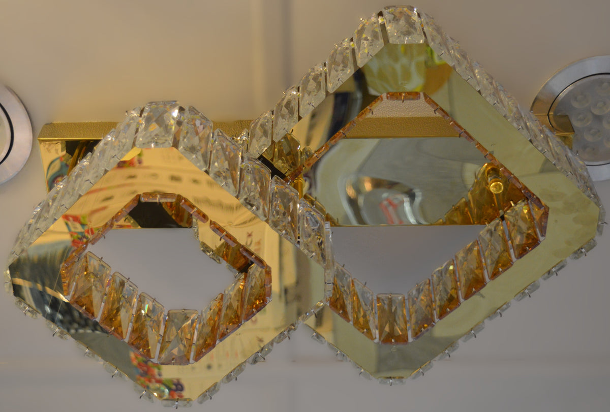 Modern Dual Square Ceiling LED Gold Finish - 3 Color Changing – 40W