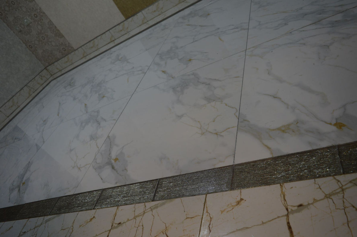 White Marble Effect with Grey and Cream Color Texture Polished Porcelain Tiles Wall & Floor Tiles-800*800*10.5mm-CTB842003F