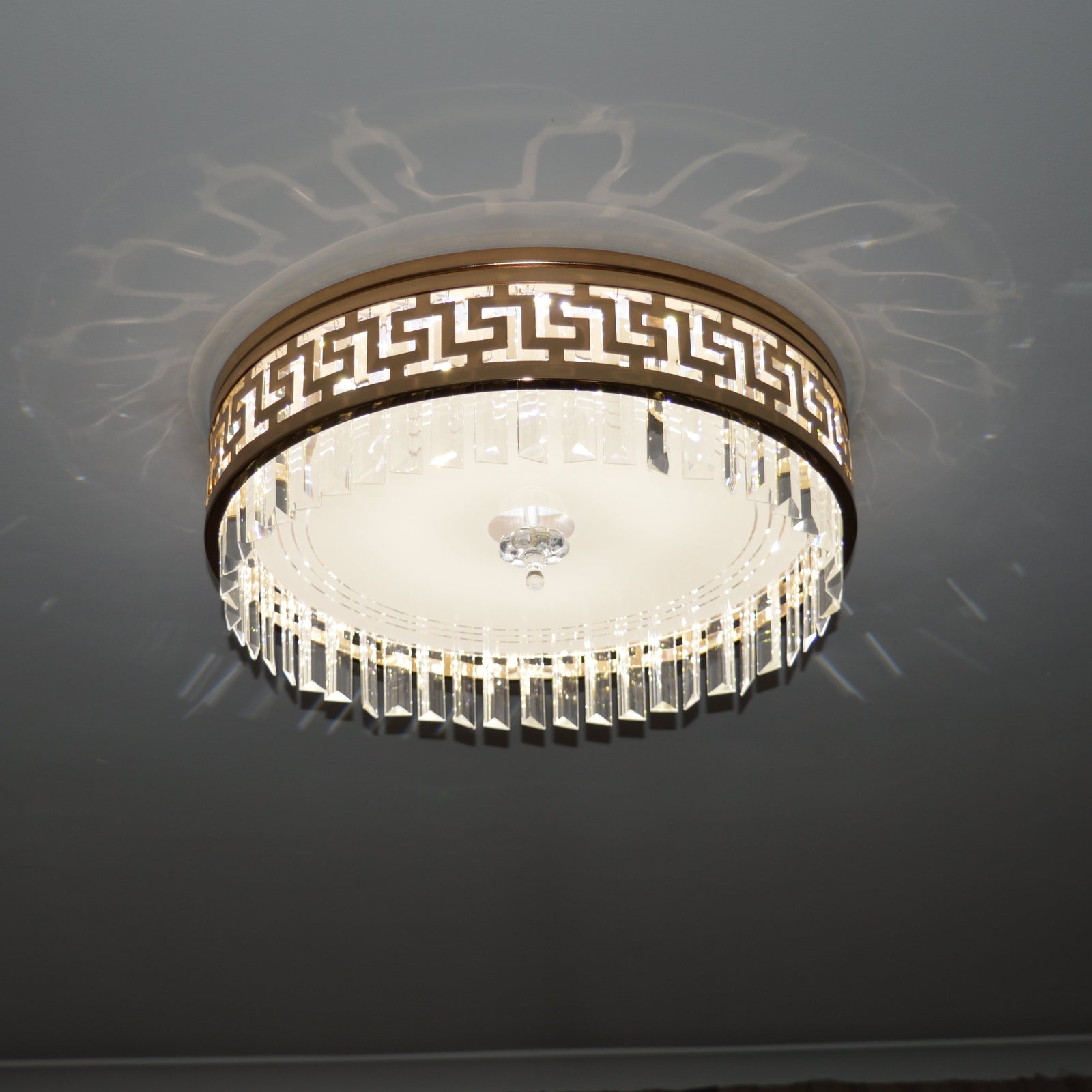 Circular Hanging crystal Pendant & flushmount Light-with Colour Changing Feature-C7248-450 & 550gd