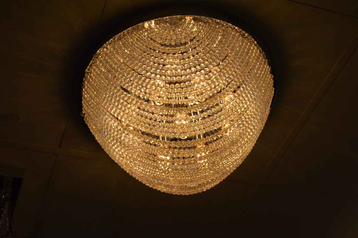Luxury Crystal LED Flush Ceiling Light – Modern Chandelier - 03 Colour Changing