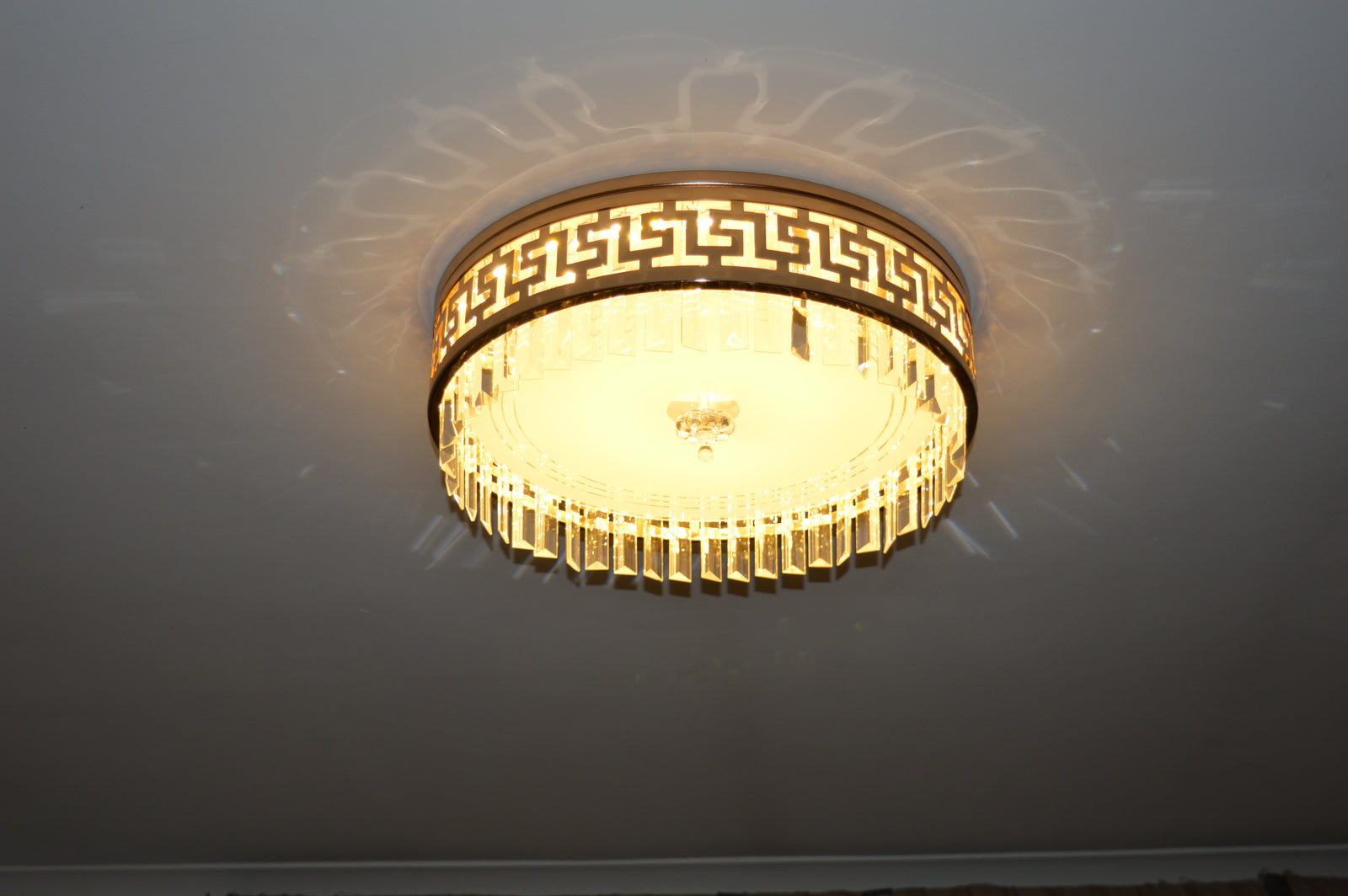 Circular Hanging crystal Pendant & flushmount Light-with Colour Changing Feature-C7248-450 & 550gd