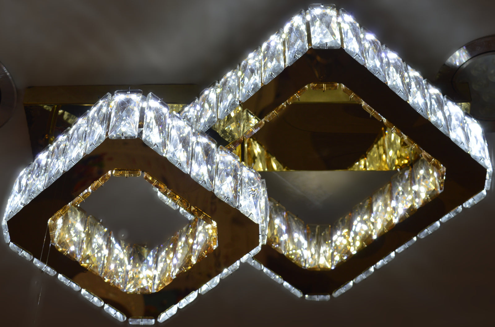 Modern Dual Square Ceiling LED Gold Finish - 3 Color Changing – 40W