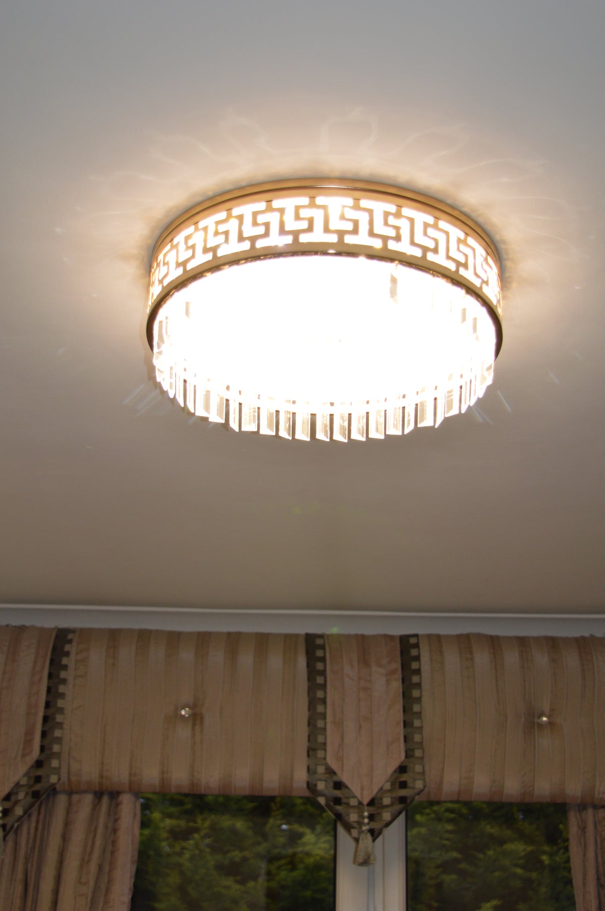 Circular Hanging crystal Pendant & flushmount Light-with Colour Changing Feature-C7248-450 & 550gd
