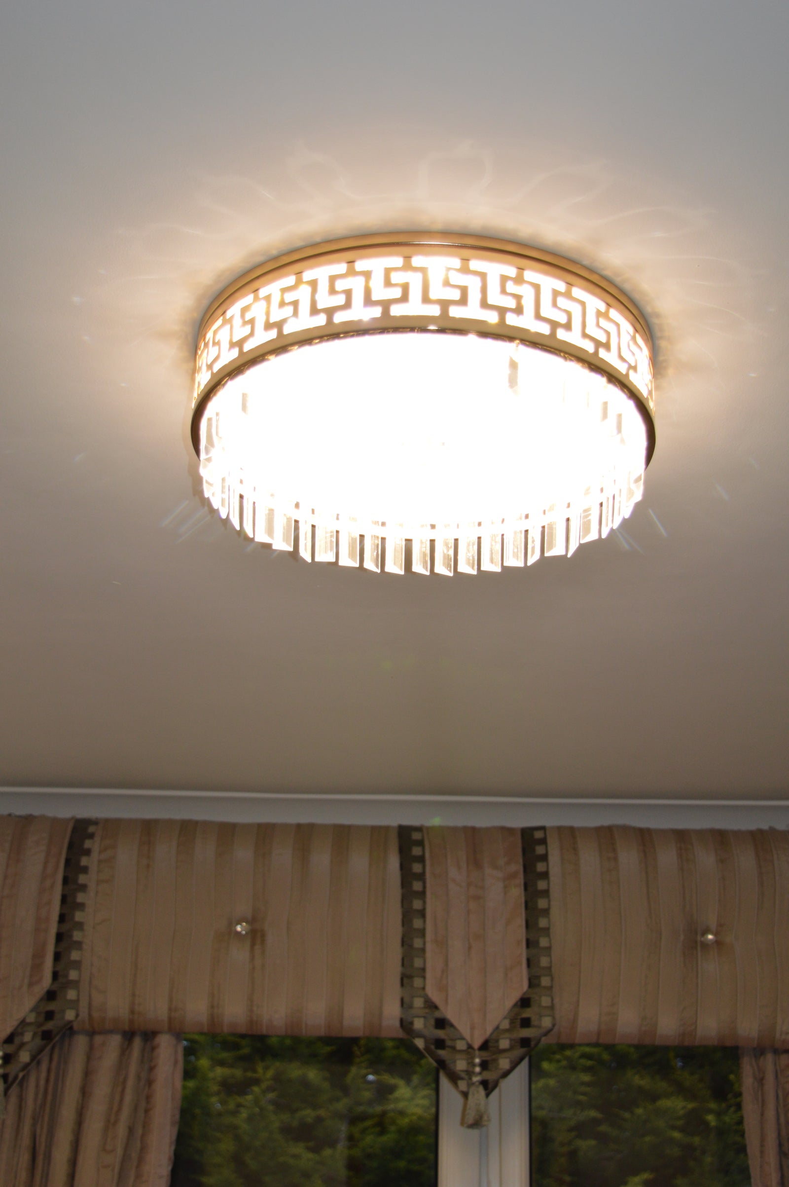 Circular Hanging crystal Pendant & flushmount Light-with Colour Changing Feature-C7248-450 & 550gd