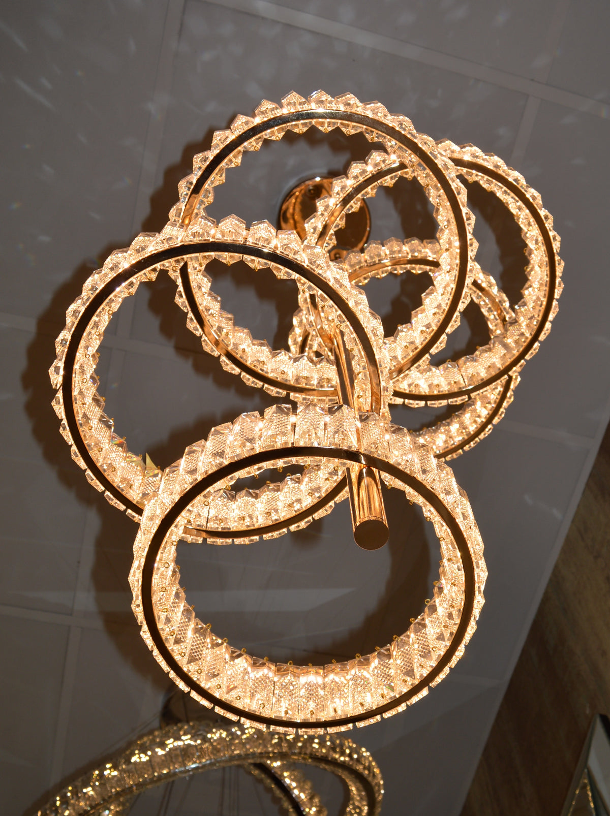 5 Tier Crystal LED Pendant Ceiling Light-color changing & dimmer feature with remote control –Y608-400+600