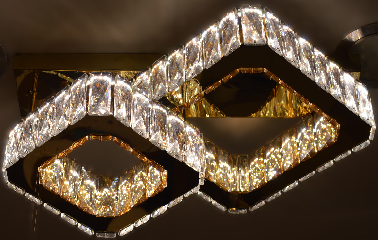 Modern Dual Square Ceiling LED Gold Finish - 3 Color Changing – 40W