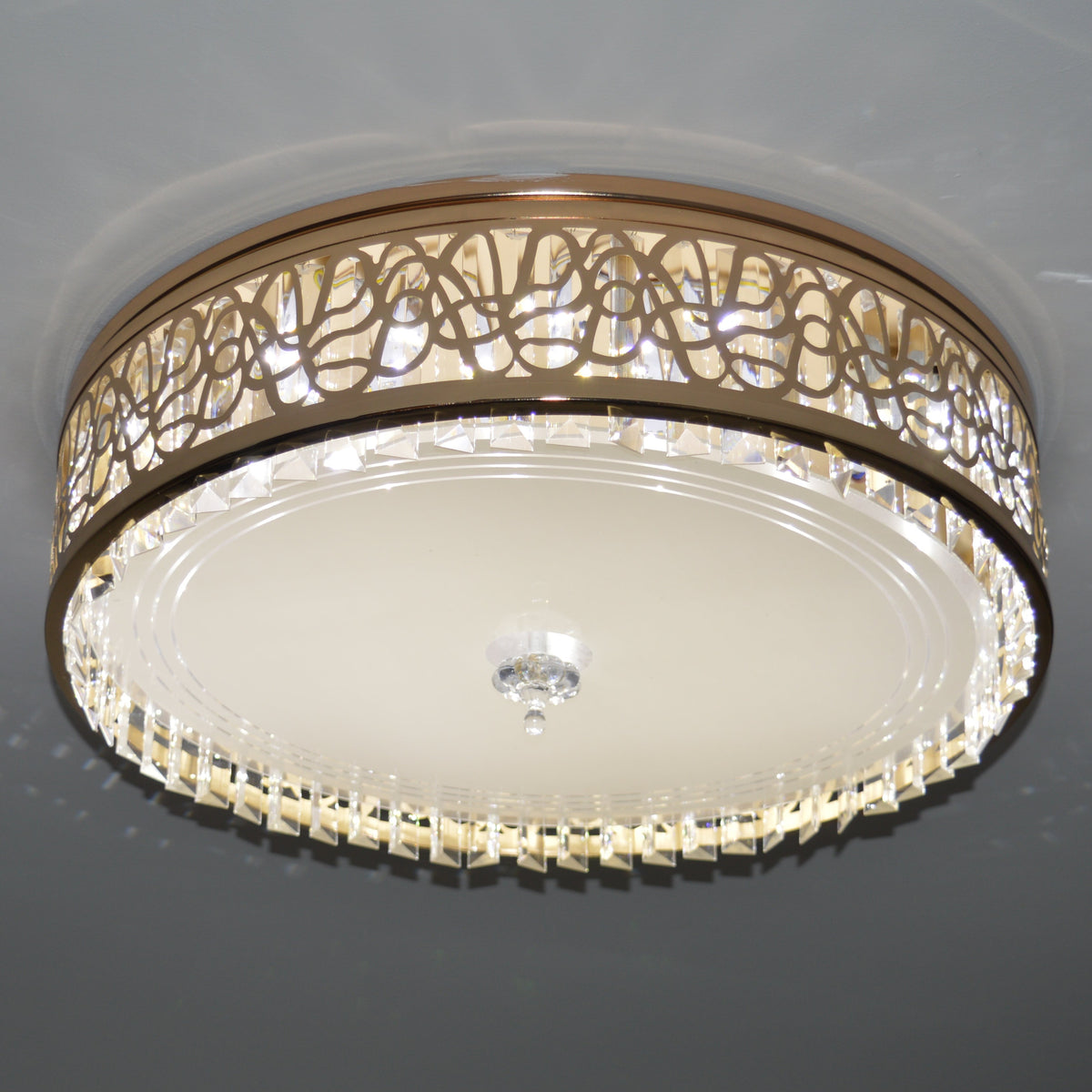 Circular Hanging crystal Pendant & flushmount Light-with Colour Changing Feature-D7052/550GD