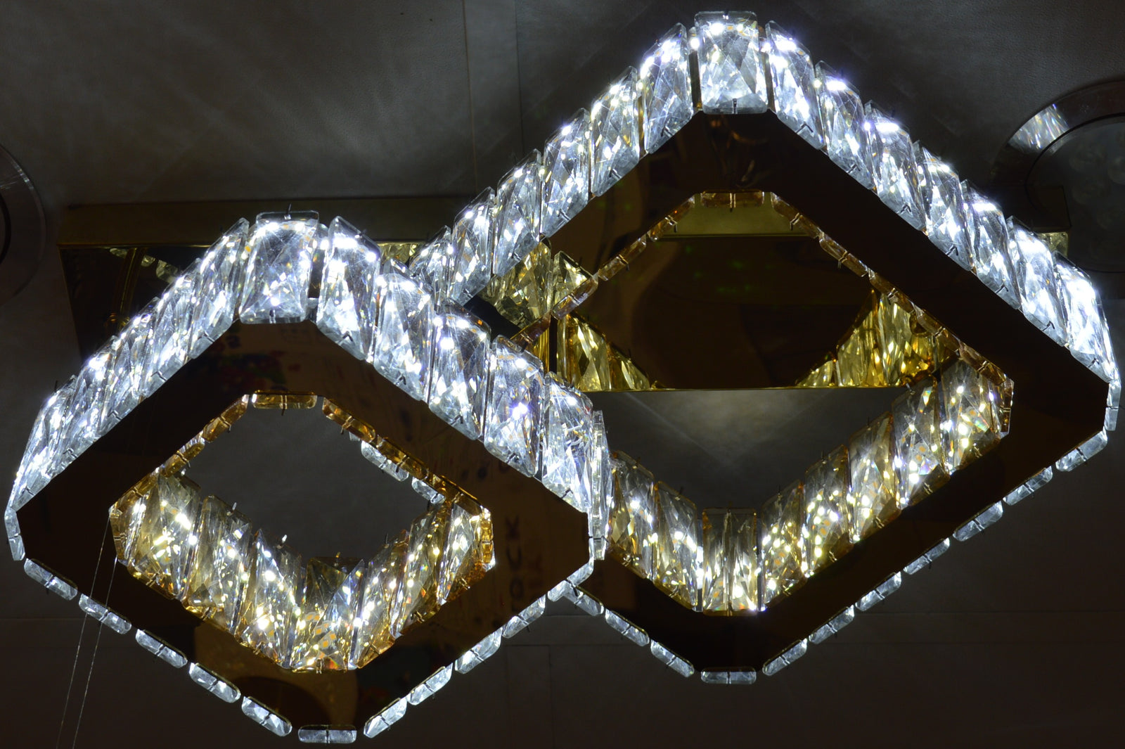 Modern Dual Square Ceiling LED Gold Finish - 3 Color Changing – 40W