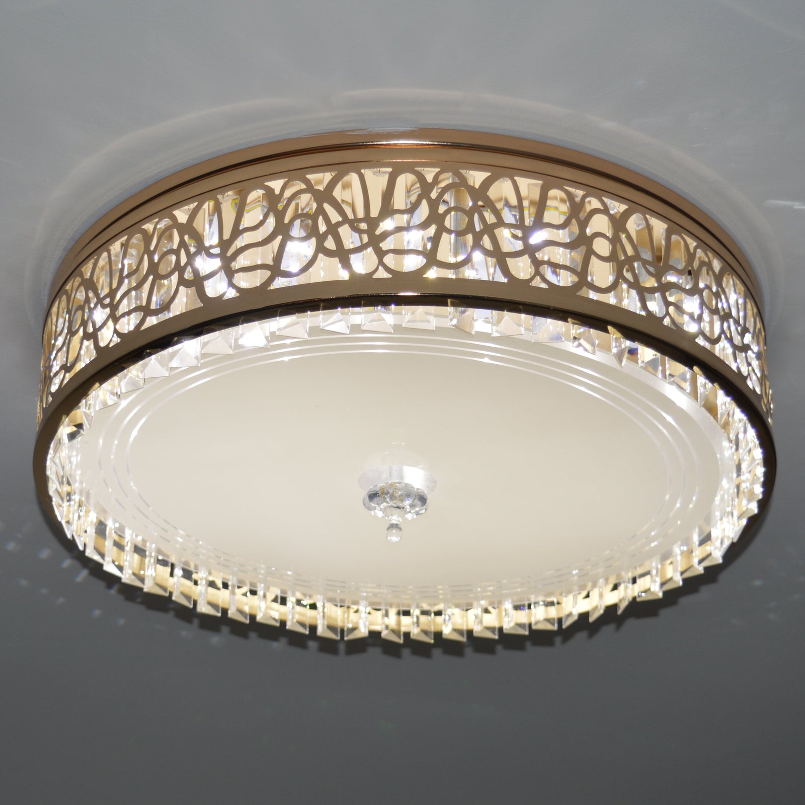 Circular Hanging crystal Pendant & flushmount Light-with Colour Changing Feature-C7248-450 & 550gd