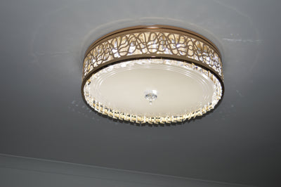 Circular Hanging crystal Pendant & flushmount Light-with Colour Changing Feature-D7052/550GD