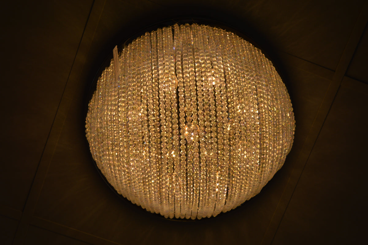 Luxury Crystal LED Flush Ceiling Light – Modern Chandelier - 03 Colour Changing