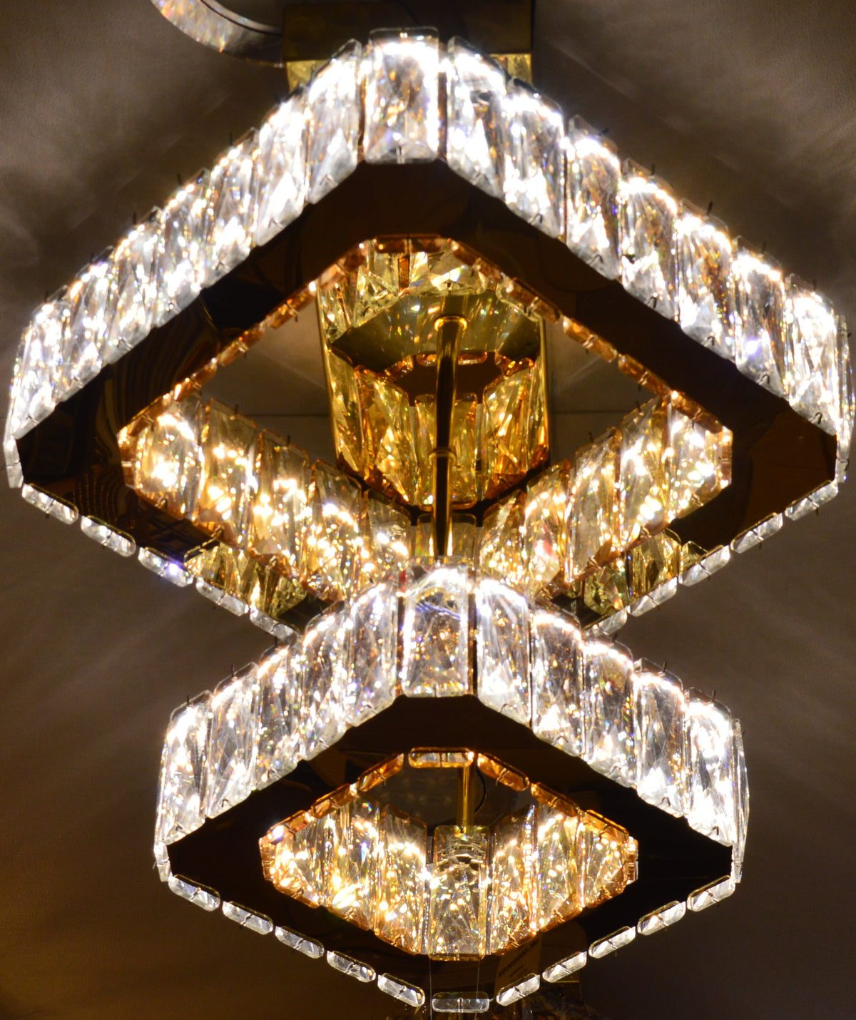 Modern Dual Square Ceiling LED Gold Finish - 3 Color Changing – 40W