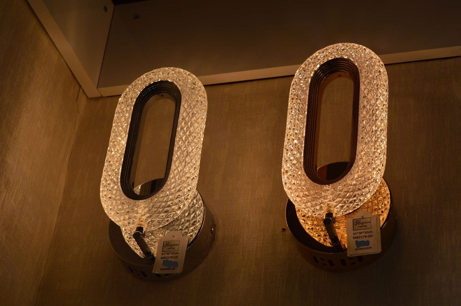 Luxury Crystal LED Oval Wall Light - Gold & Silver