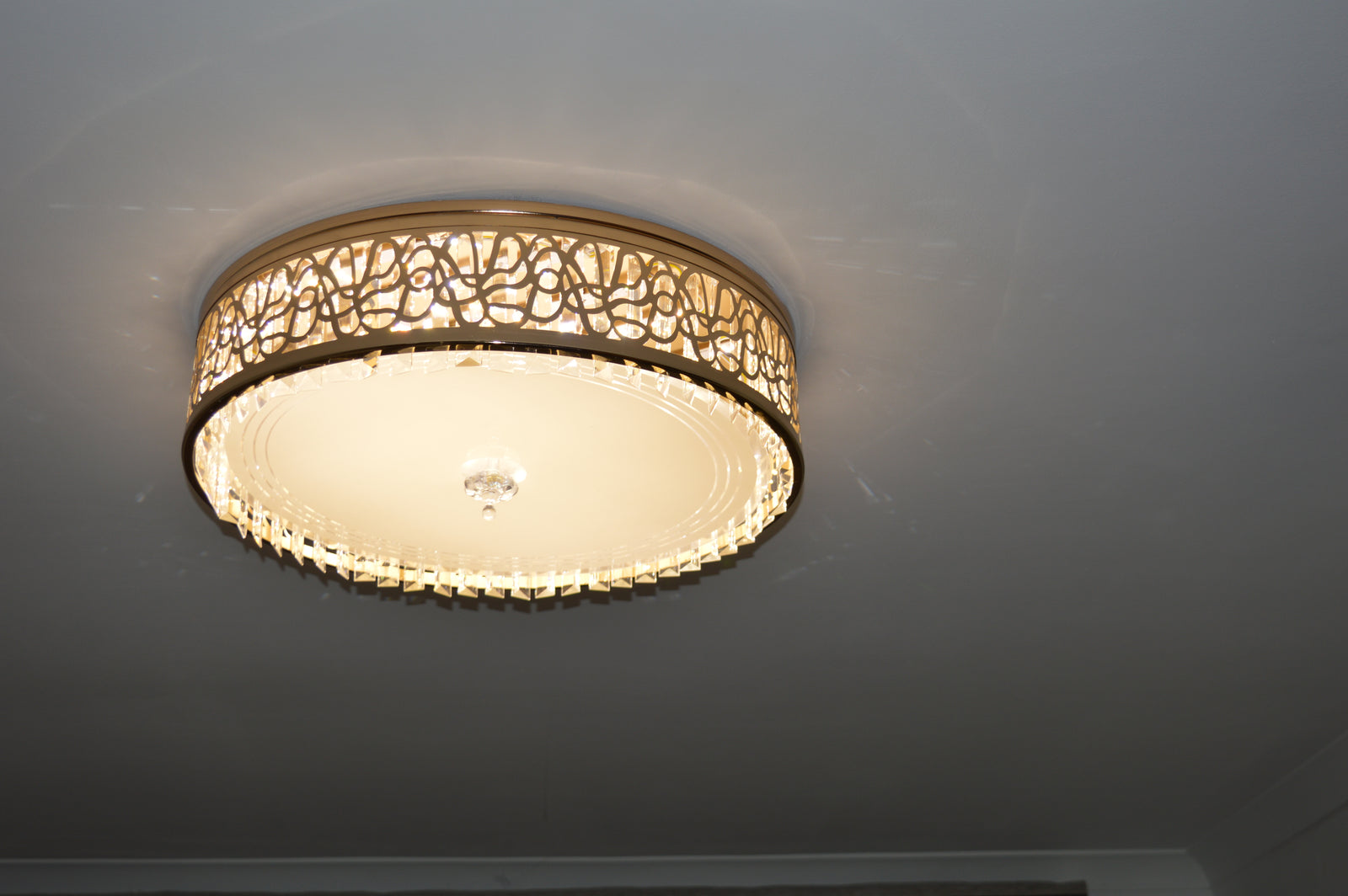 Circular Hanging crystal Pendant & flushmount Light-with Colour Changing Feature-C7248-450 & 550gd