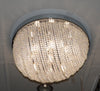 Oval Shape Beaded Crystal Drop Chrome Flush Mount Ceiling Light-6851CH