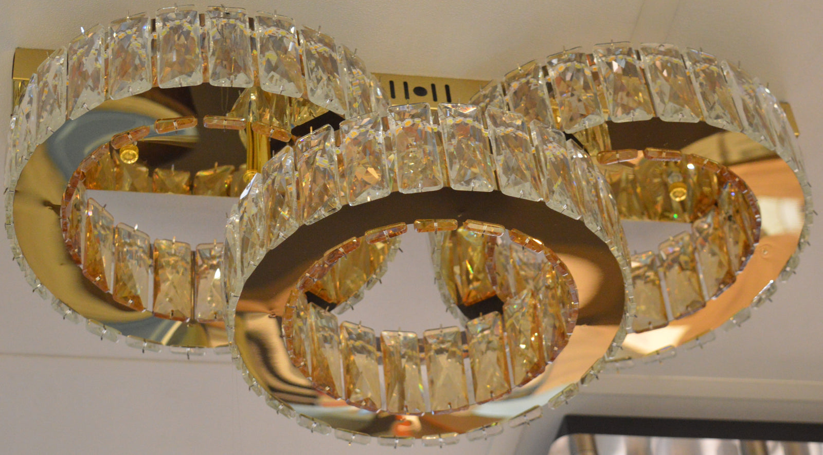 Modern Ceiling LED 03 Ring 3 Color Changing Light 50W Gold Finish