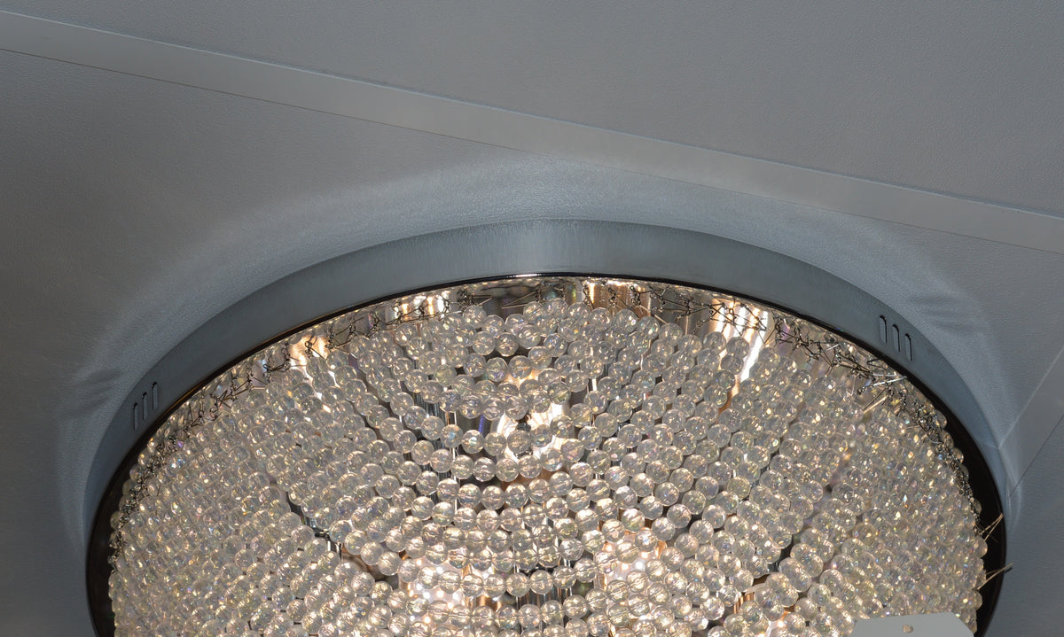 Luxury Crystal LED Flush Ceiling Light – Modern Chandelier - 03 Colour Changing