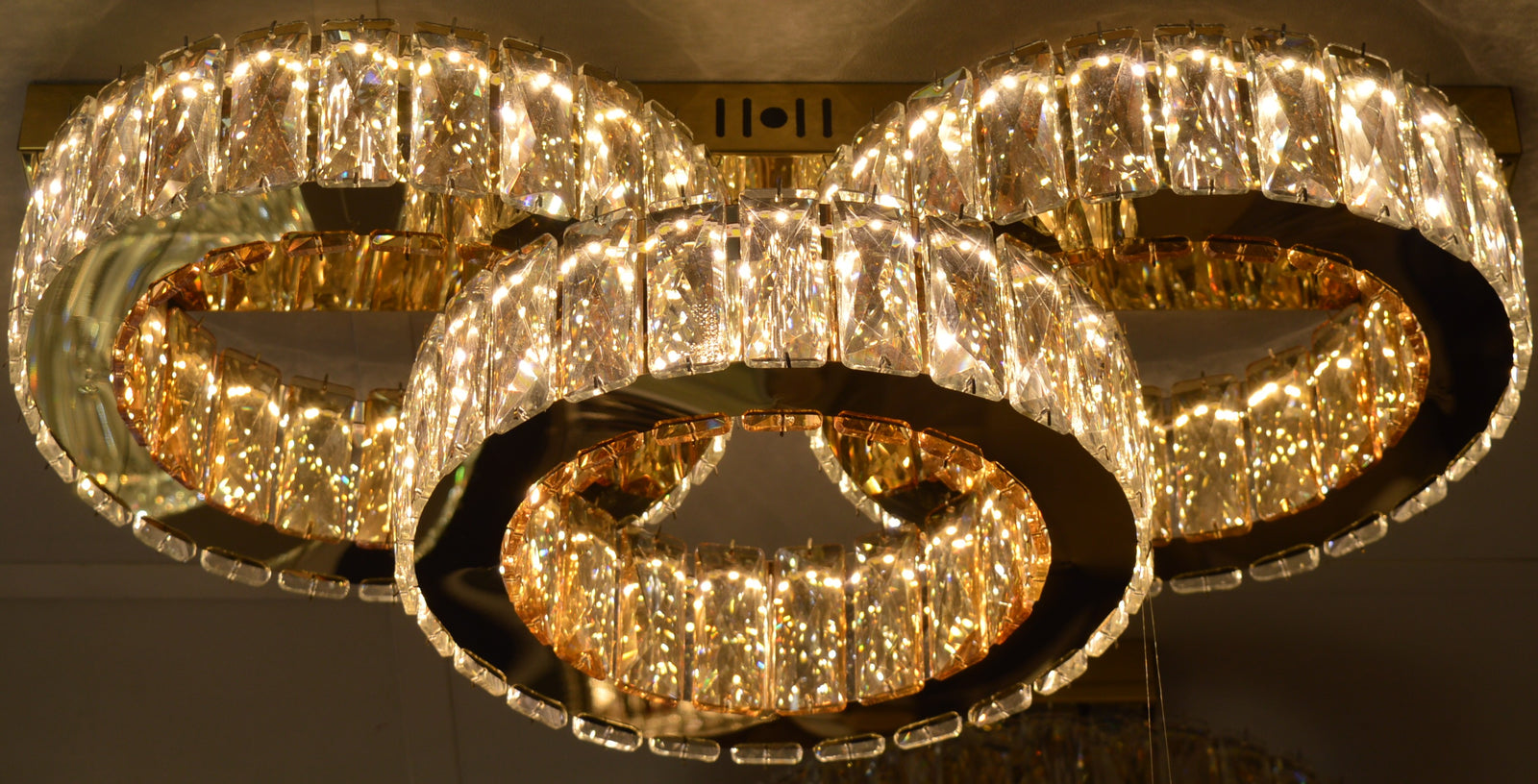 Modern Ceiling LED 03 Ring 3 Color Changing Light 50W Gold Finish