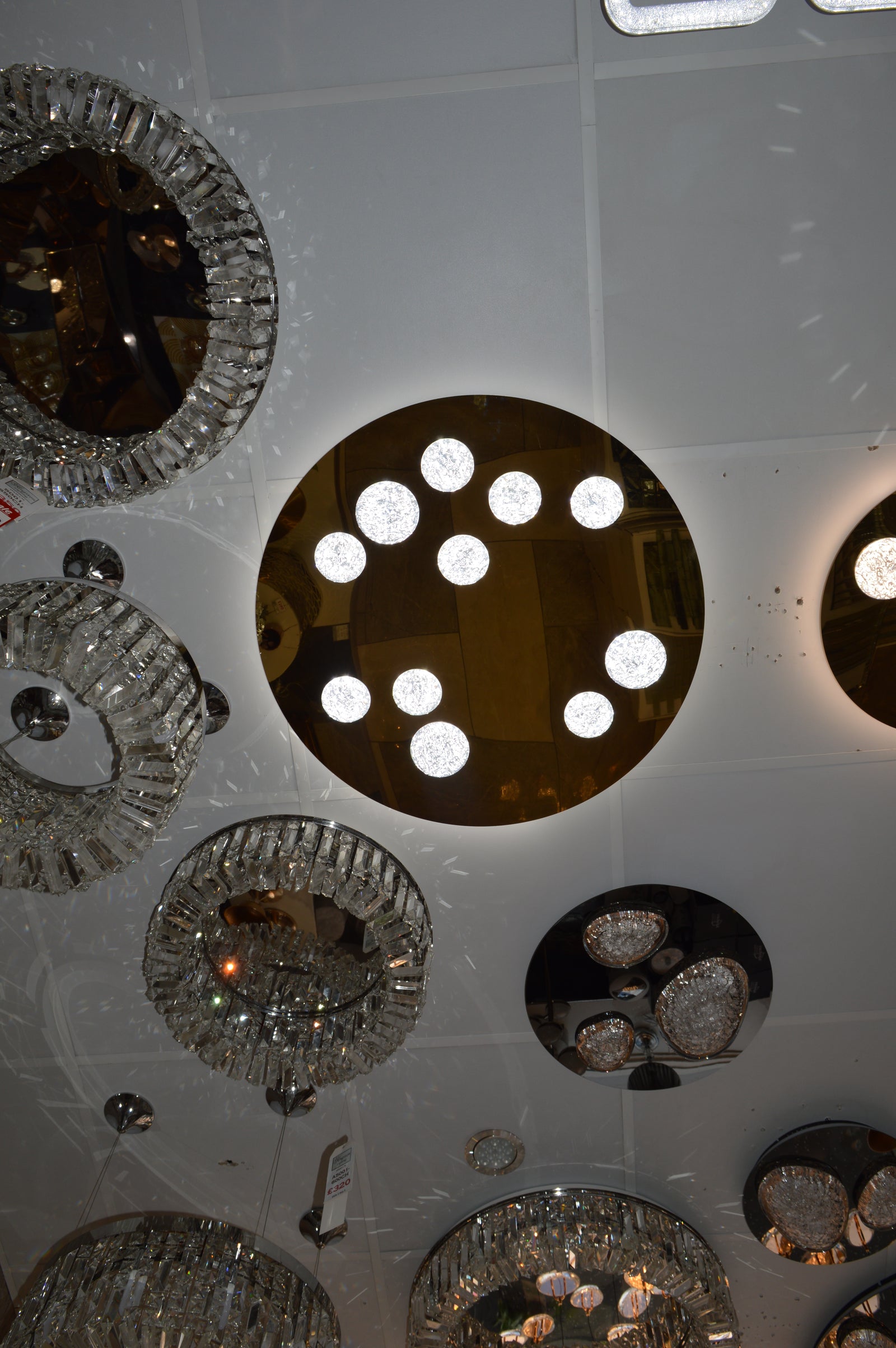 Modern Moon Style Flushmount LED Ceiling Lights Gold-2318-800, 500 & 400