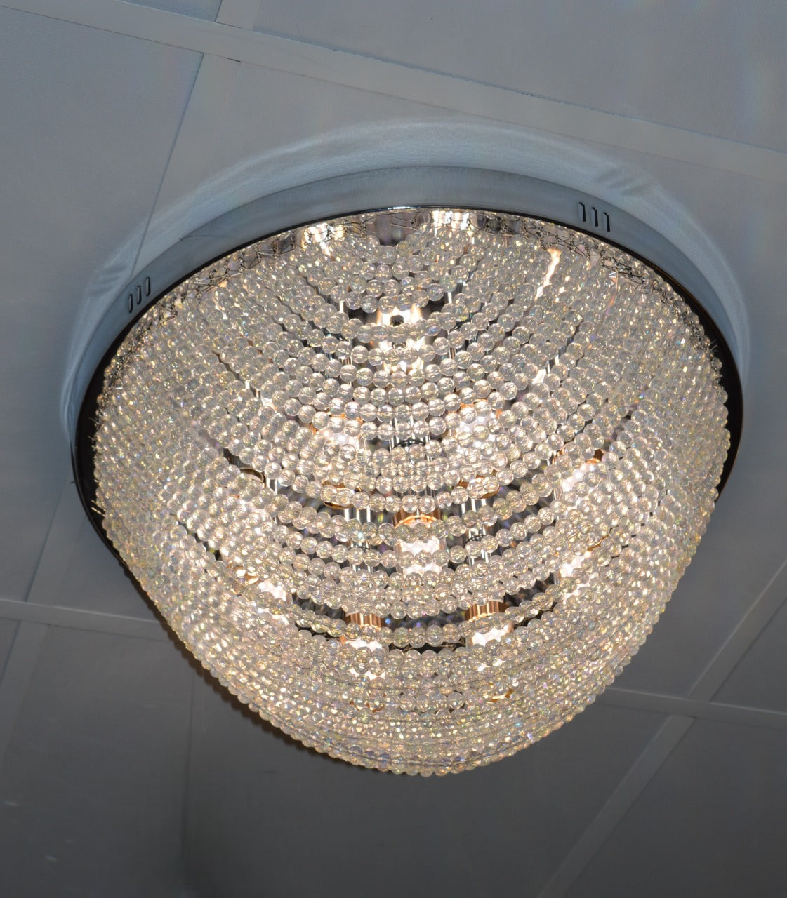 Luxury Crystal LED Flush Ceiling Light – Modern Chandelier - 03 Colour Changing