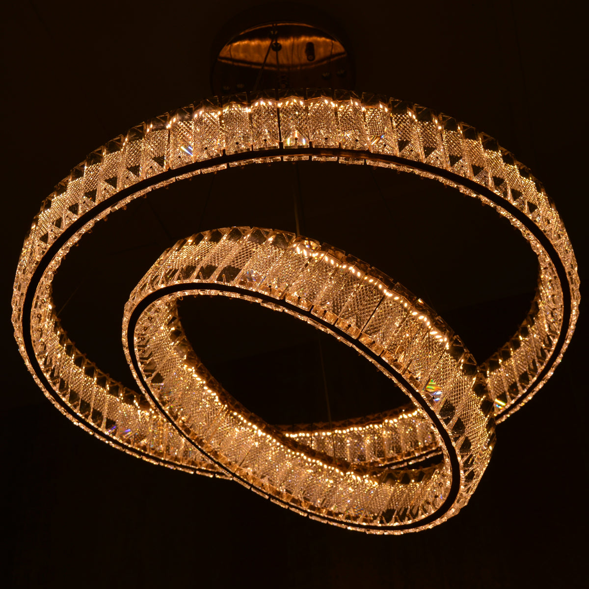 5 Tier Crystal LED Pendant Ceiling Light-color changing & dimmer feature with remote control –Y608-400+600