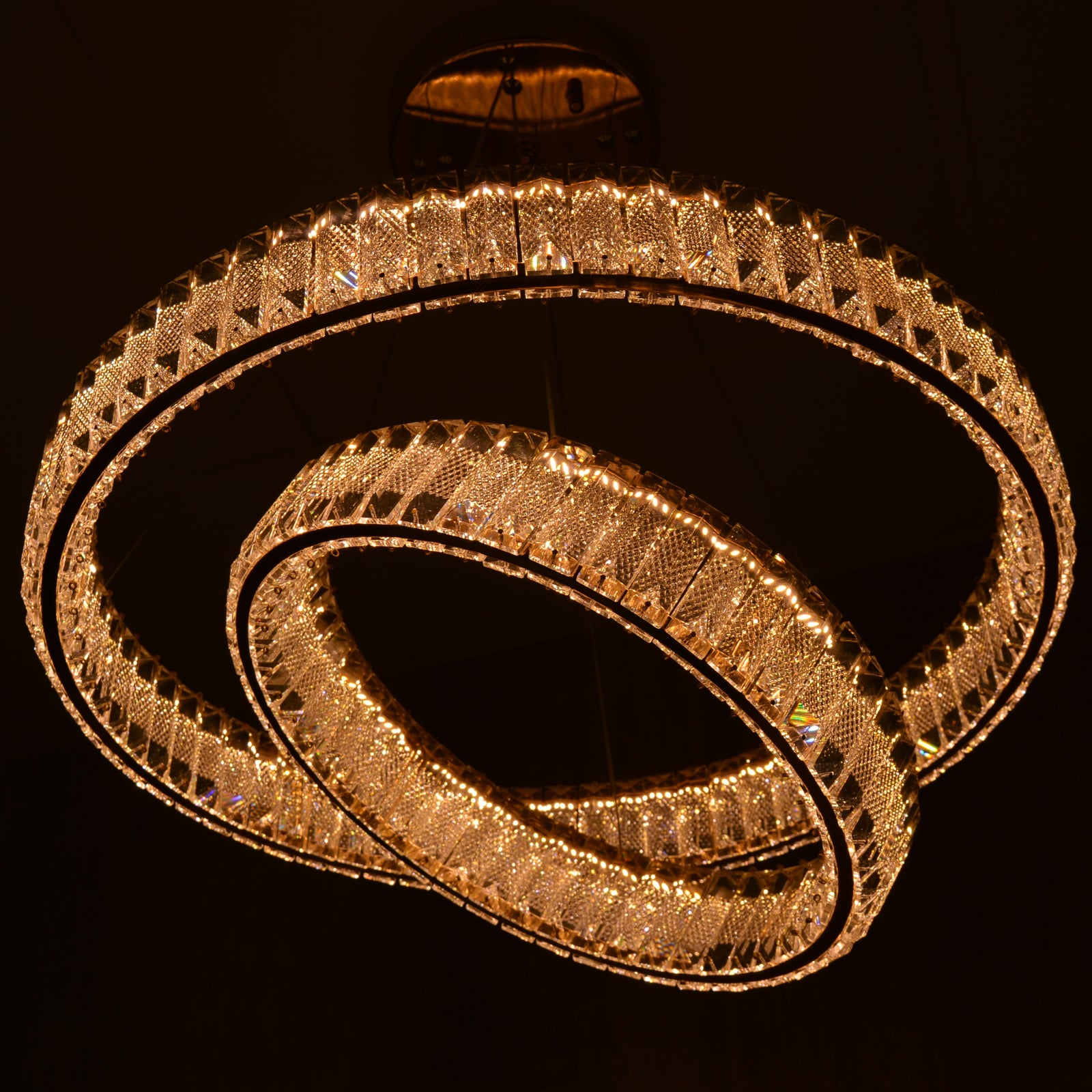 5 Tier Crystal LED Pendant Ceiling Light-color changing & dimmer feature with remote control –Y608-400+600