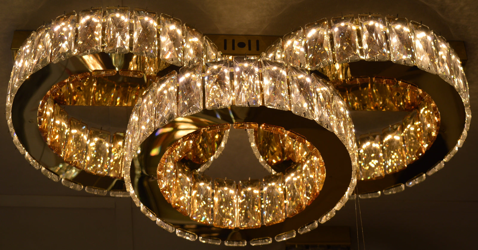 Modern Ceiling LED 03 Ring 3 Color Changing Light 50W Gold Finish