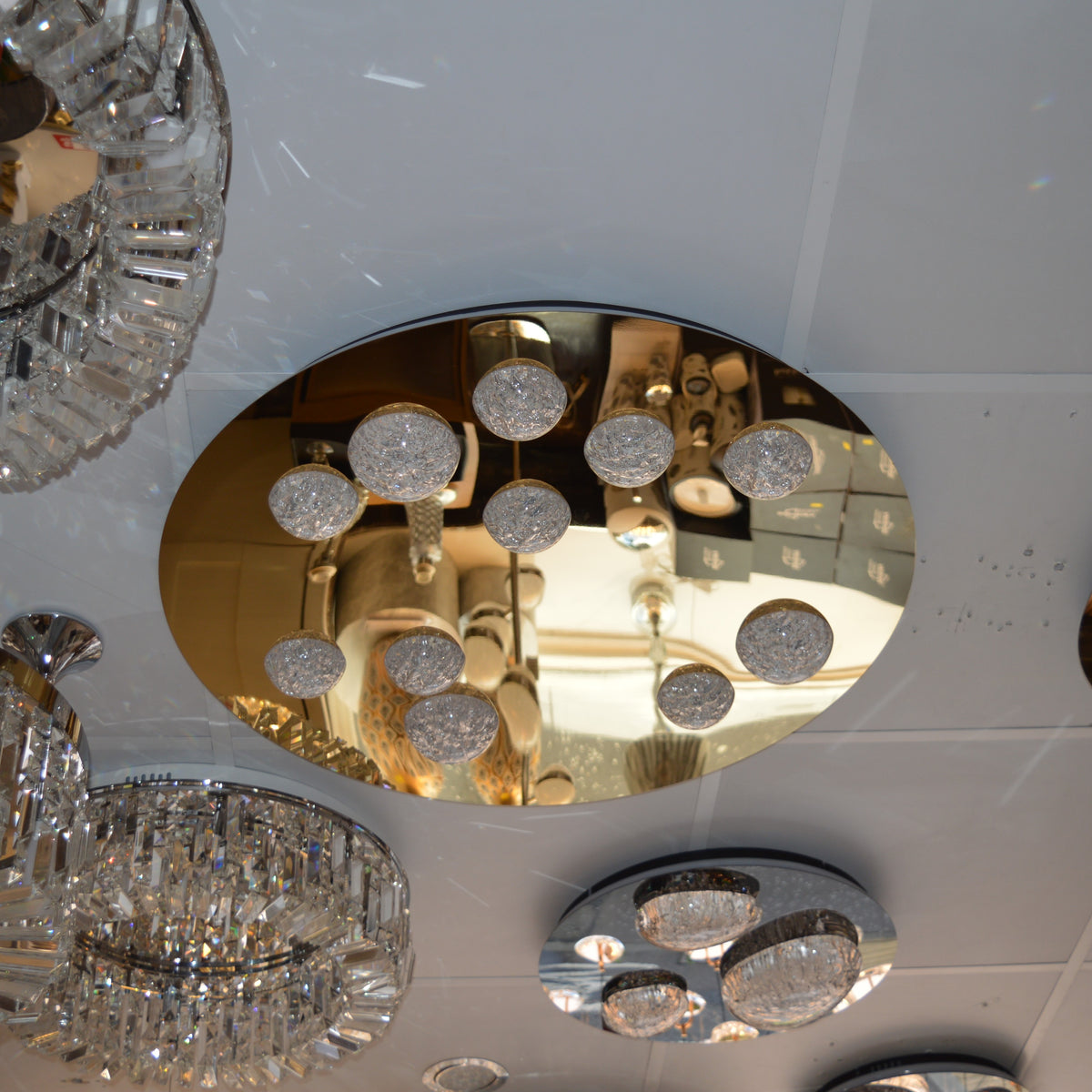 Modern Moon Style Flushmount LED Ceiling Lights Gold-2318-800, 500 & 400