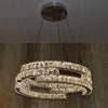 Round Crystallic Pendant Ceiling Light-Colour Changing Dimmable with Remote Control-2007-3-65*65*20cm-Chrome