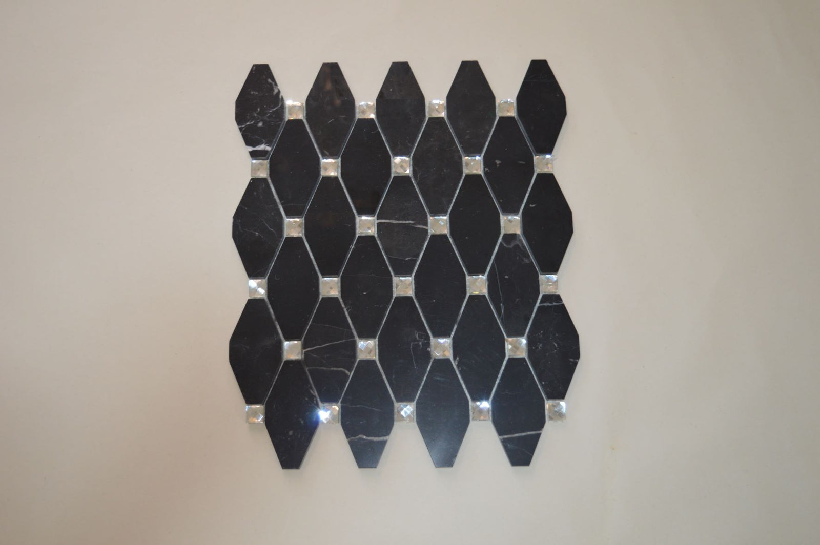 White, Grey, Beige & Black Marble Mosaic Tiles with Crystal  |300X340X8mm|10=1m2