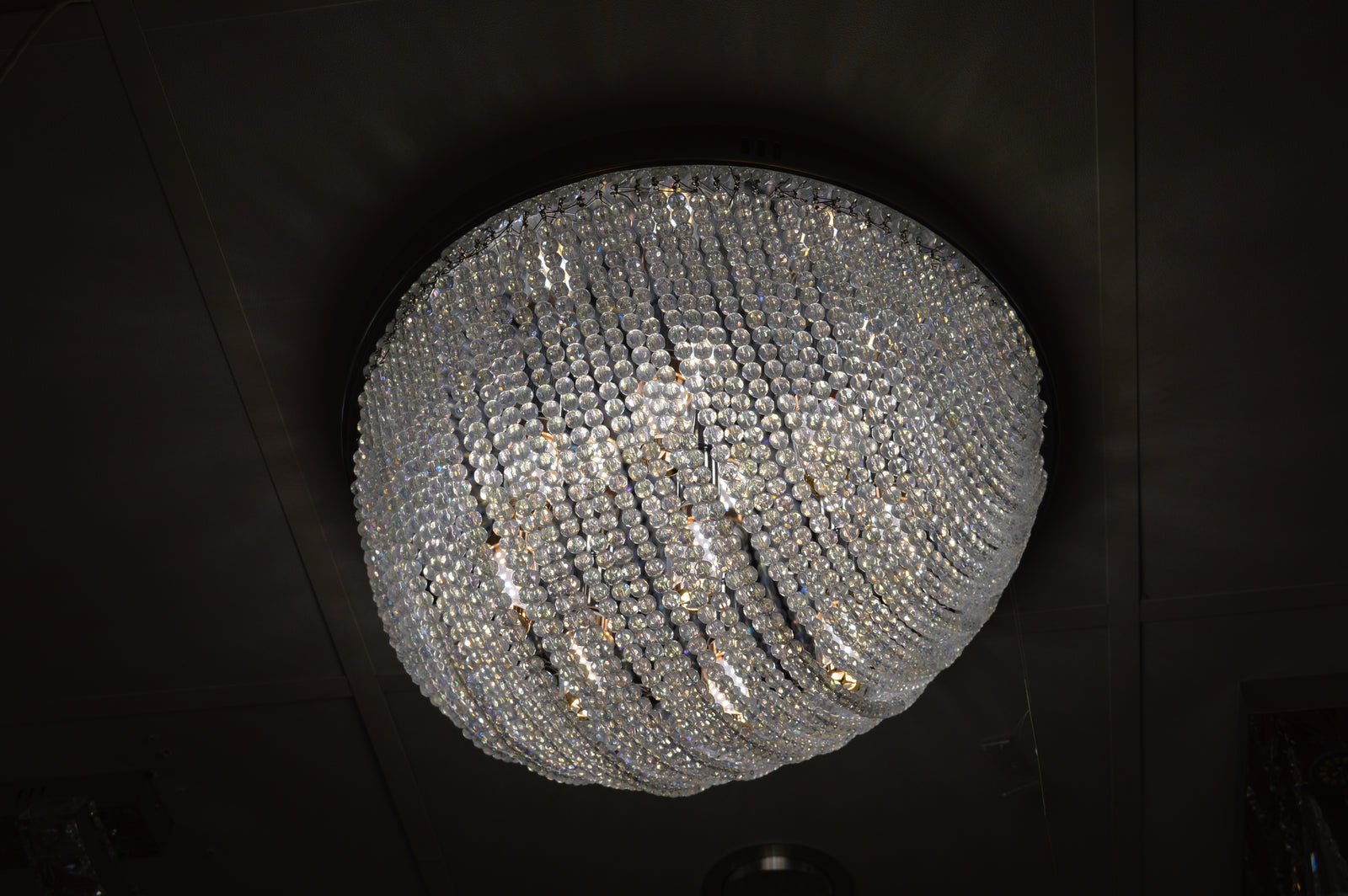 Luxury Crystal LED Flush Ceiling Light – Modern Chandelier - 03 Colour Changing
