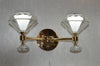 Diamond single and double head LED wall lights with color changing features- 2161-1 & 2head-Gold with matching different size chandeliers