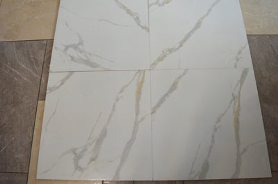 White with cream and Grey Marble Effect Glossy Porcelain Tiles Wall & Floor Tiles-600*600*10.5mm-300*600*10.5mm-B6886-polished