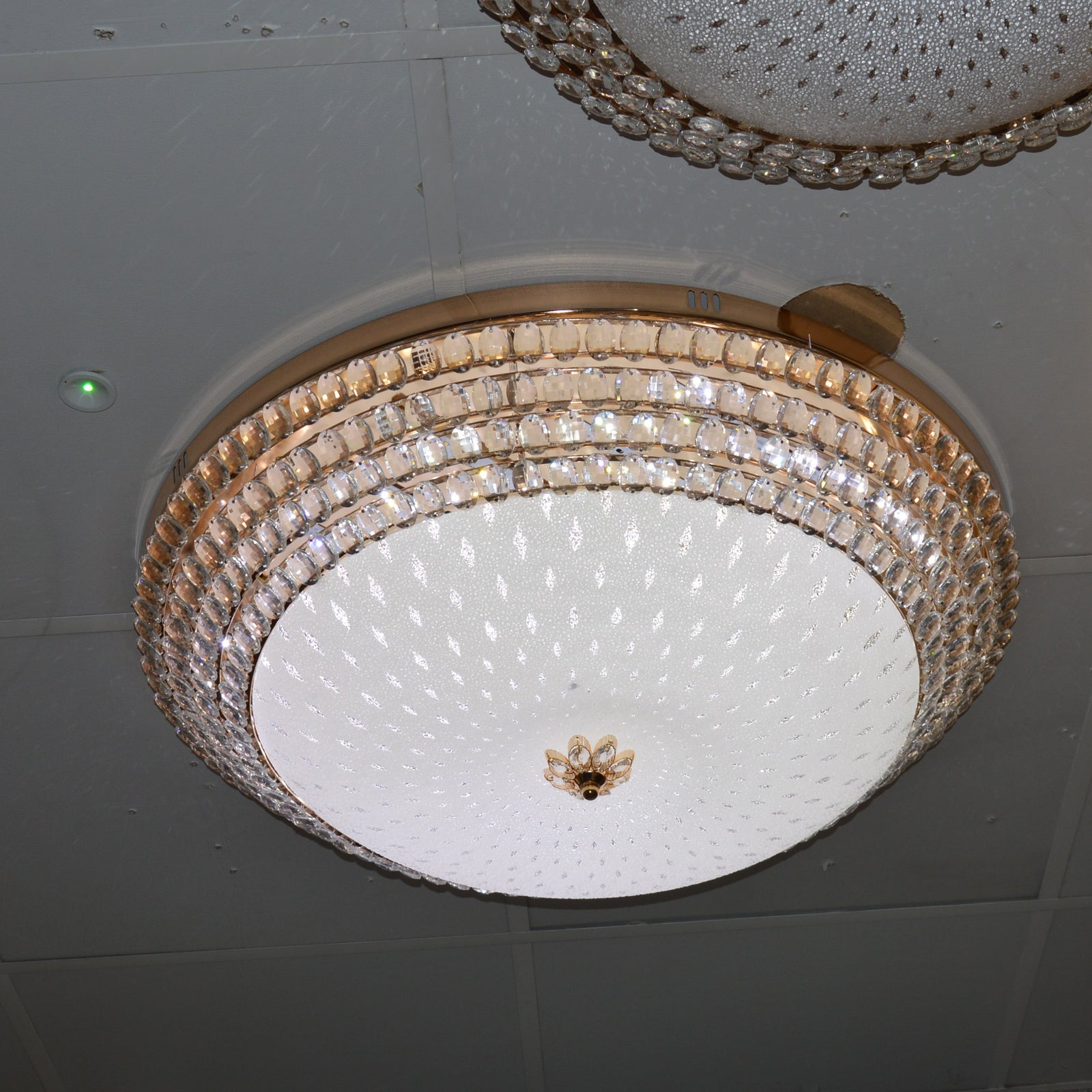 Luxury Crystal LED Flush Mount Ceiling Light Gold Round
