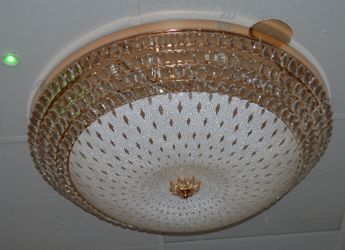 LED Crystallic Flushmount Ceiling Light with colour changing features- 8088-800 & 600 Gold