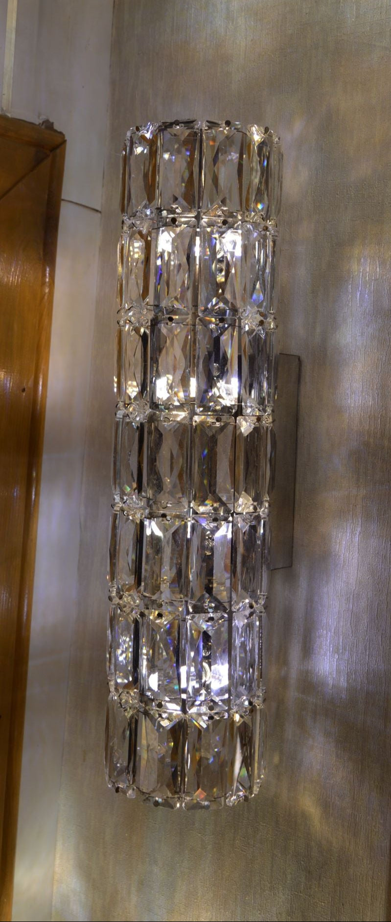 Crystal rectangle bar wall light with color changing feature- 9122-350ch