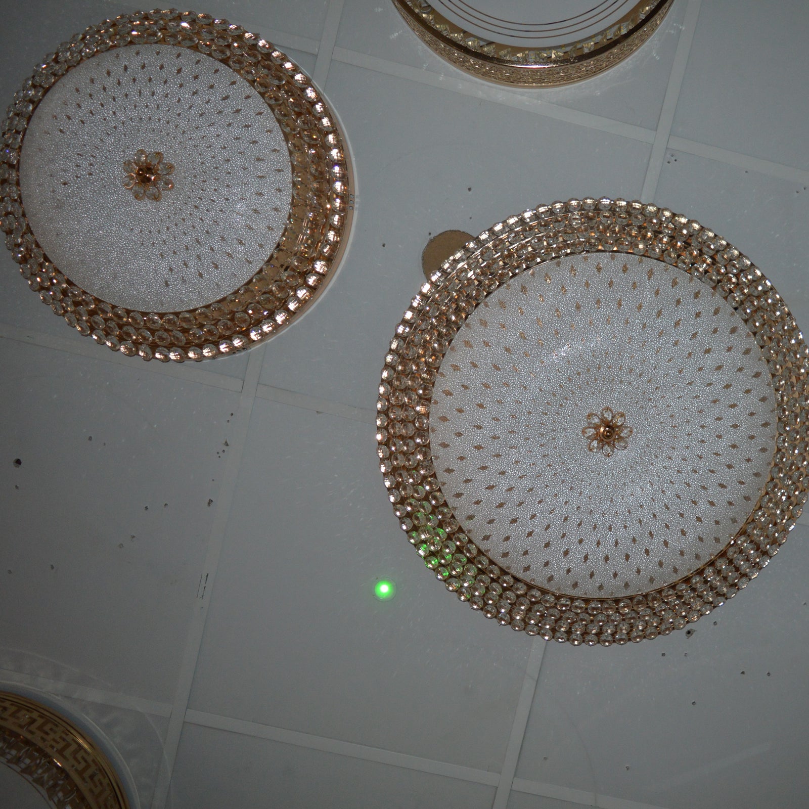 LED Crystallic Flushmount Ceiling Light with colour changing features- 8088-800 & 600 Gold