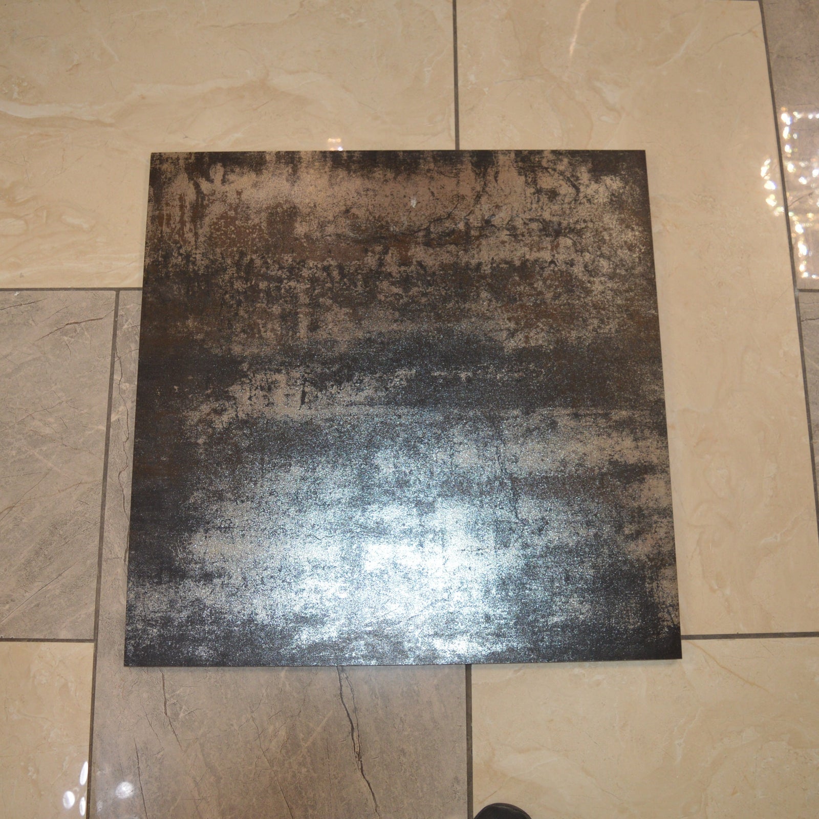 Dark Brown Rust Effect with silver Porcelain Tiles 600 x 600 x 10 mm [6JS008]