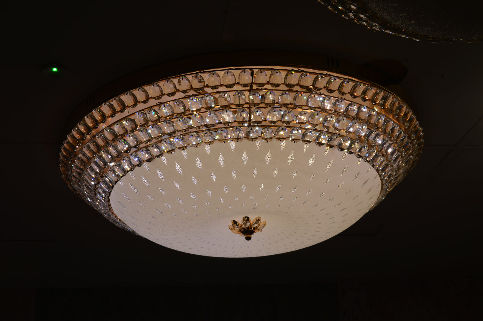 LED Crystallic Flushmount Ceiling Light with colour changing features- 8088-800 & 600 Gold
