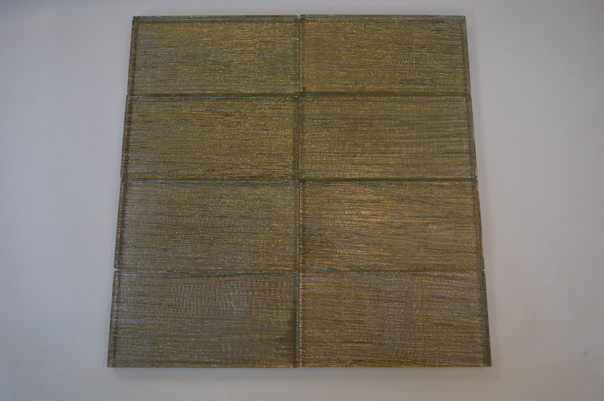 Gold Metro Glass Mosaic Tiles-75*150*8mm-90tiles-1m2-JH13-Gold