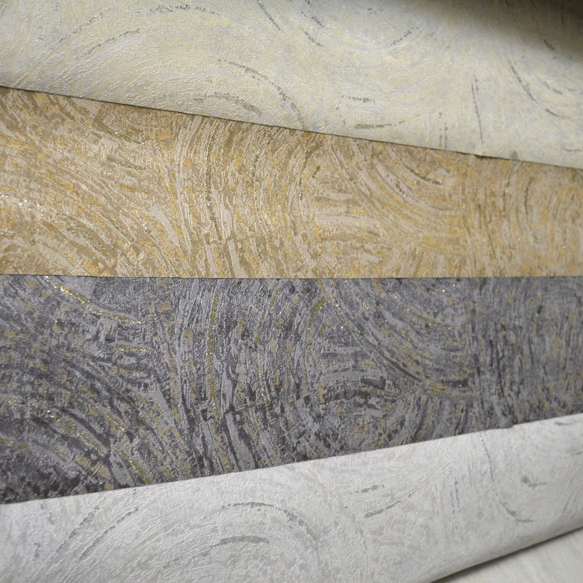 Spiral Pattern Modern Double Width wallpaper with Glitter-15mtr Length and 1mtr Width-GT11303,04,08 & 10