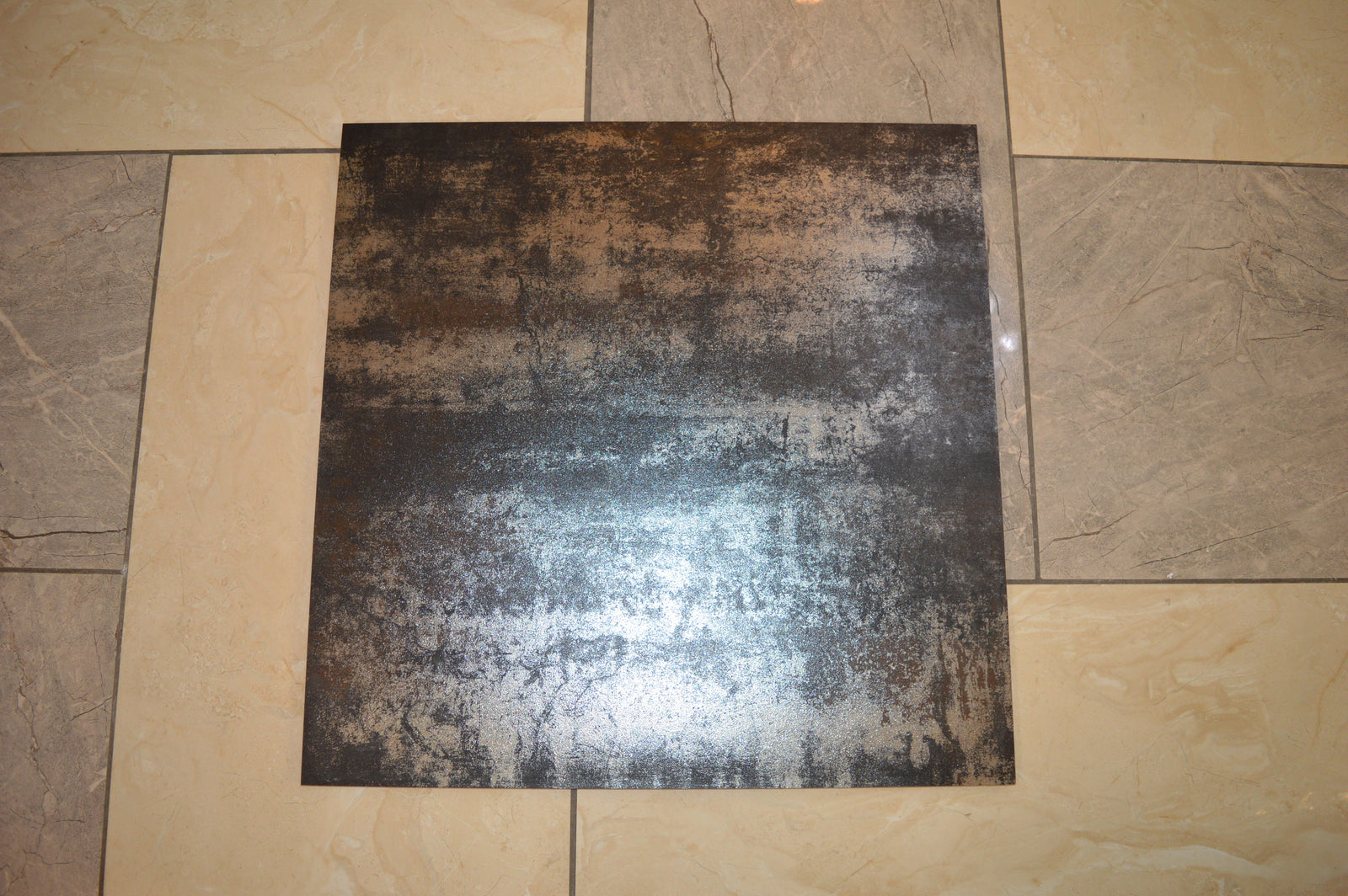 Dark Brown Rust Effect with silver Porcelain Tiles 600 x 600 x 10 mm [6JS008]