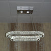 Oval LED 2 Crystal Pendant Ceiling Light-Colour Changing Dimmable with Remote Control-9011-700*500-77*39*15cm-Chrome