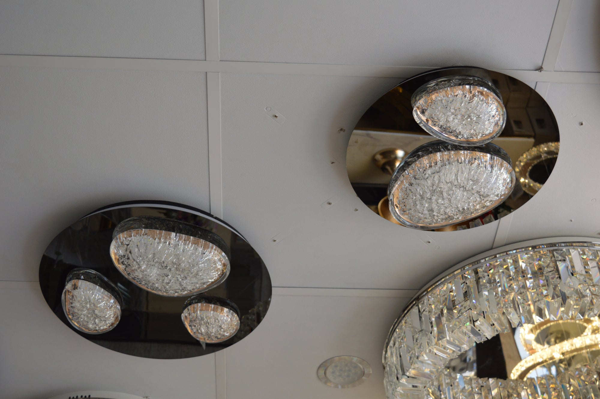Almond Shape diffusers with an ice effect  Modern Flush mount LED Ceiling Lights  -2310-800, 500 & 400