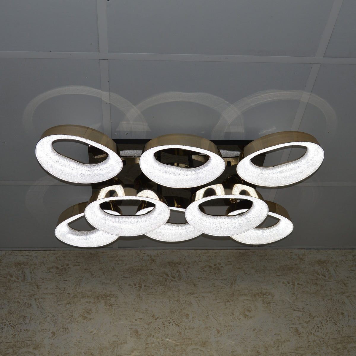 Squares &amp; Rings Acrylic Panel LED Flush Mount Ceiling Lights -Colour Changing Feature -4032 &amp; 6221