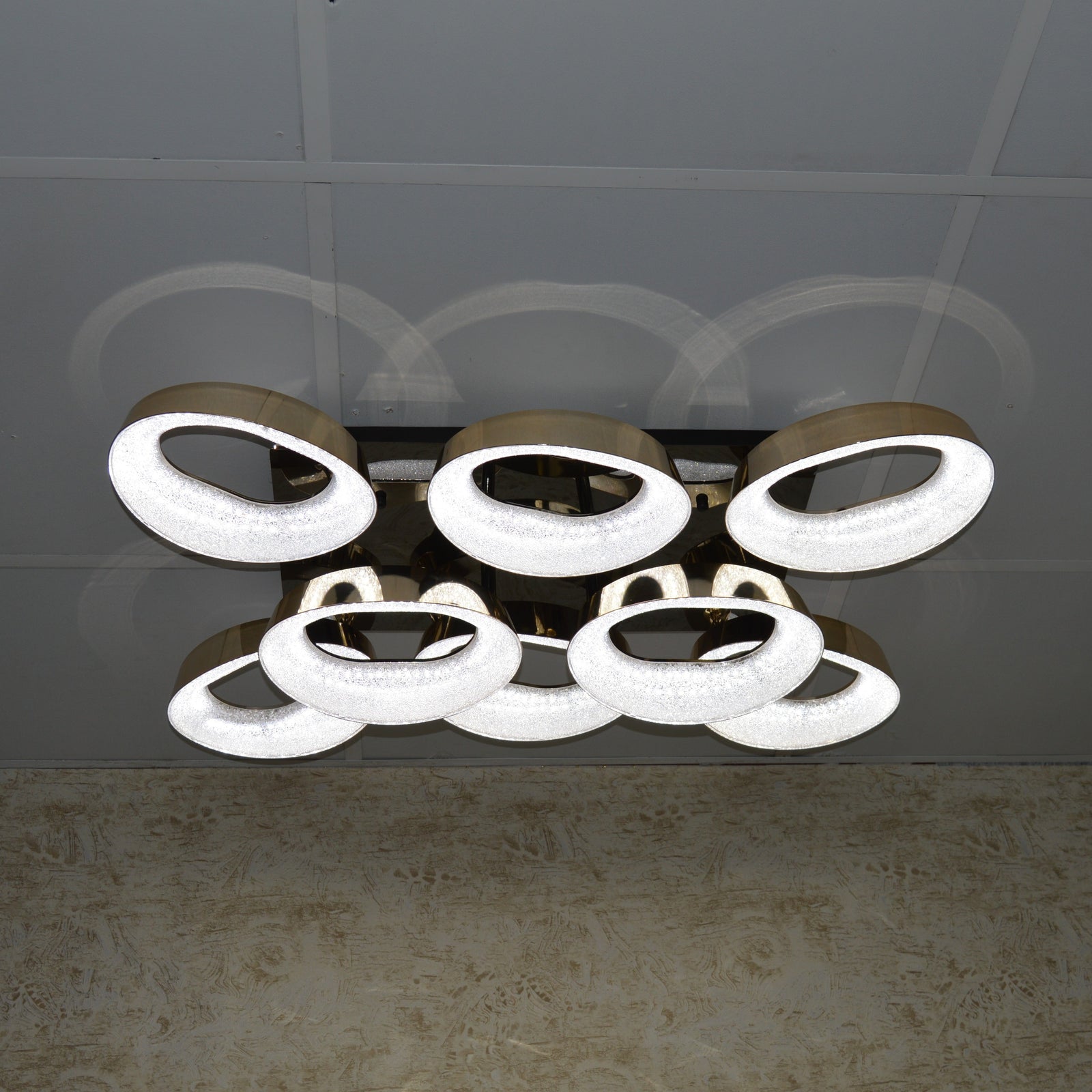 Squares & Rings Acrylic Panel LED Flush Mount Ceiling Lights -Colour Changing Feature -6221