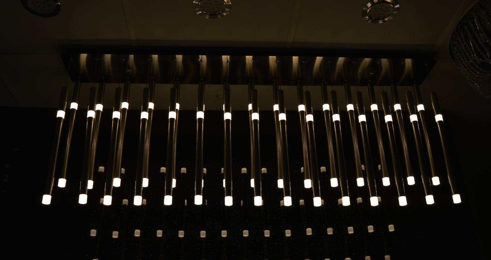 Luxury Rectangular Multi-Tube LED Crystal Ceiling Light – Island Light