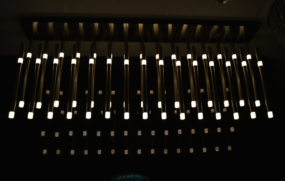 Luxury Rectangular Multi-Tube LED Crystal Ceiling Light – Island Light