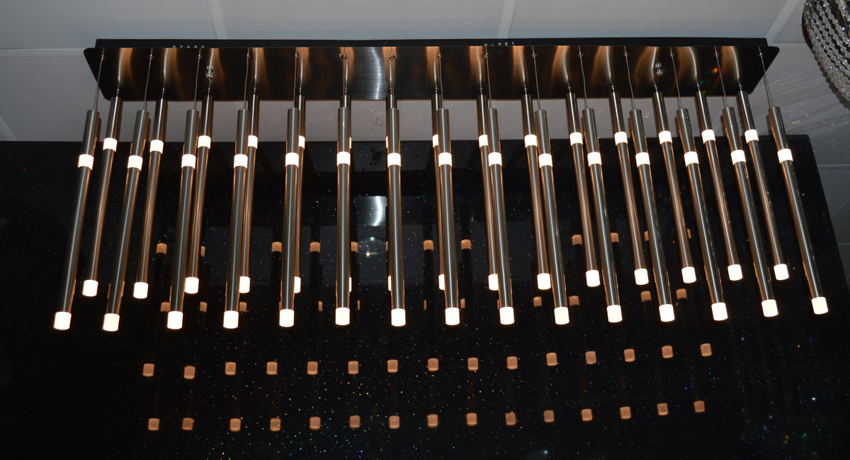 Luxury Rectangular Multi-Tube LED Crystal Ceiling Light – Island Light